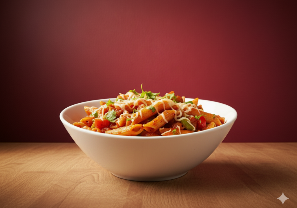 Cheesy Brust Spicy Pasta