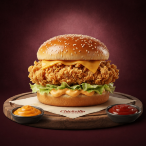 Chicken Zinger Burger Cheese Slice